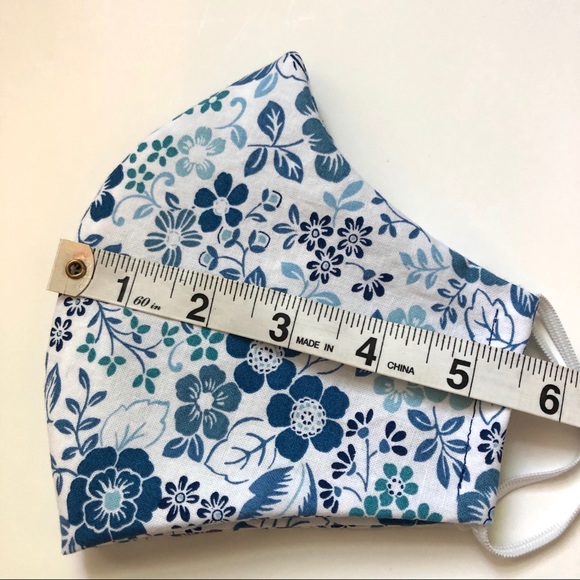 25% OFF 2/More Blue Floral Face Mask OSFM Cotton - Picture 7 of 8